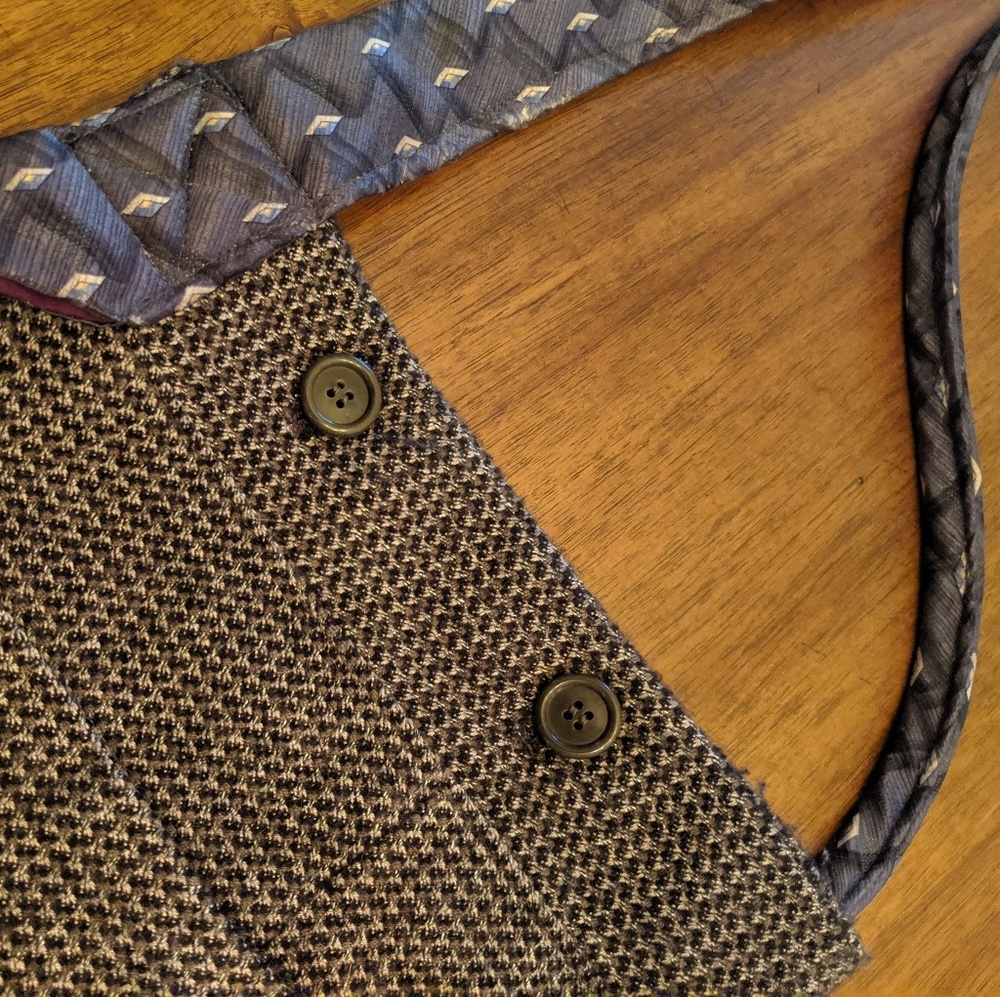 Upcycled Purse Necktie & Vintage Fabrics